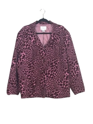 Susan Graver Women’s Blazer Size 2X Jacket Animal Giraffe Purple Corduroy  - Image 1 of 4