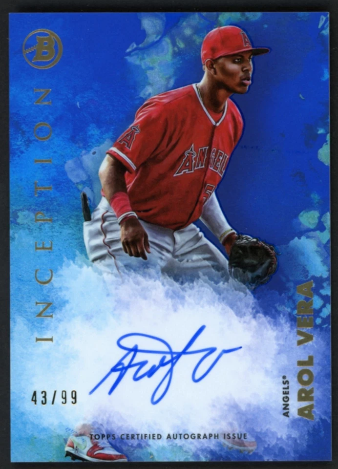 2021 Bowman Inception Baseball #PA-AVE Arol Vera BLUE ROOKIE AUTO /99 - Angels - Image 1 of 1