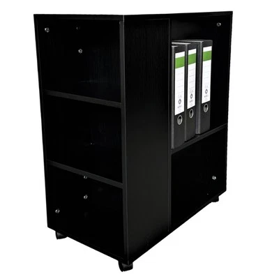 JET-LINE Büro Druckertisch Rollenschrank Bürocontainer Rollen Druckerständer LEON black