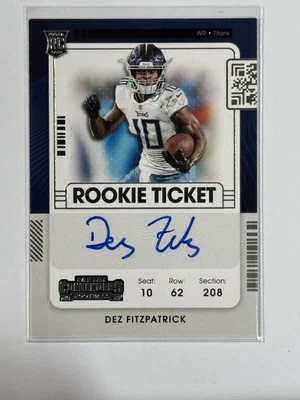 2021 Panini Contenders #130 Dez Fitzpatrick Rookie Ticket  On Card Auto Titans - Image 1 of 2