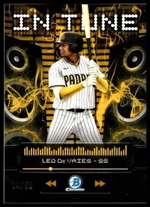 2024 Bowman Chrome Draft In Tune Gold Refractors #IT11 Leo De Vries Padres /50 - Picture 1 of 2