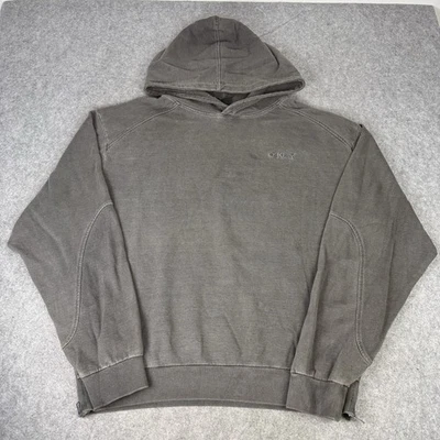 Oakley Hoodie Mens XL Grey Washed Sweatshirt Pullover Oversized Embroidered Logo - Image 1 of 4