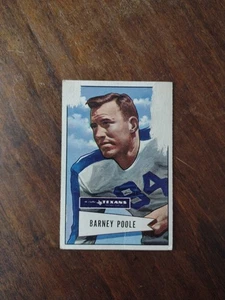 1952 Bowman Large #11 BARNEY POOLE Dallas Texans Poor B - Picture 1 of 2