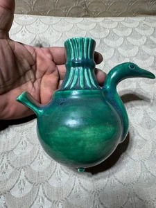 James Seagraves grüne Vogelkürbis Vase - 5,5" hoch - Bild 1 von 9