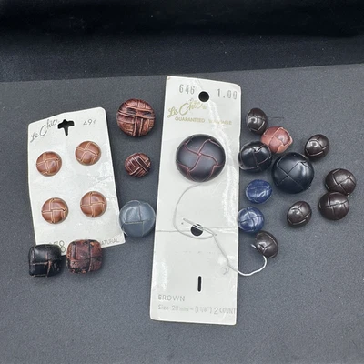 Lote mixto de botones de caña de cuero e imitación de cuero vintage tamaños surtidos colores Foto 1 de 4