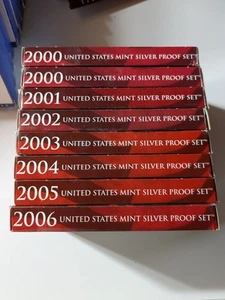 Lot of 23 US MINT SILVER PROOF SETS From 2000 - 2008 W/ 50 State Quarter Sets - Picture 1 of 17