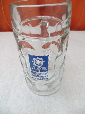  Augustiner Bräu München Krug Glaskrug 1 l, Bierglas, Bierkrug  - Bild 1 von 4