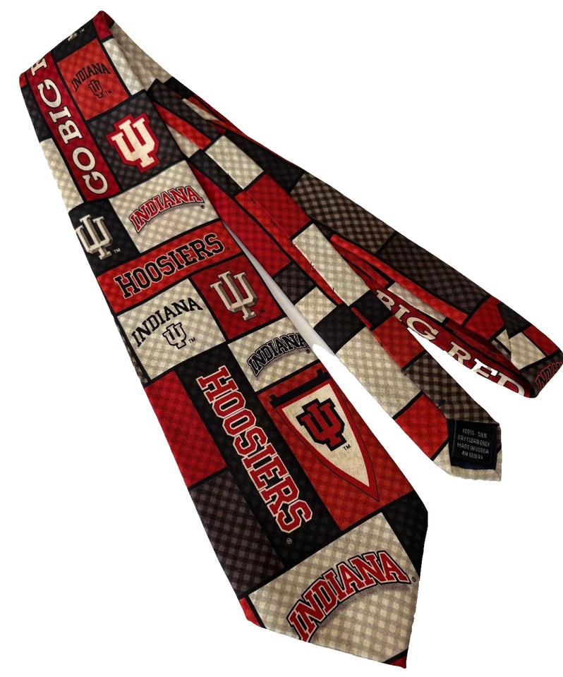 Indiana Hoosiers Corbata Para Hombres Águila Prendas para el Cuello Seda Universidad Rojo Logo IU Foto 1 de 4