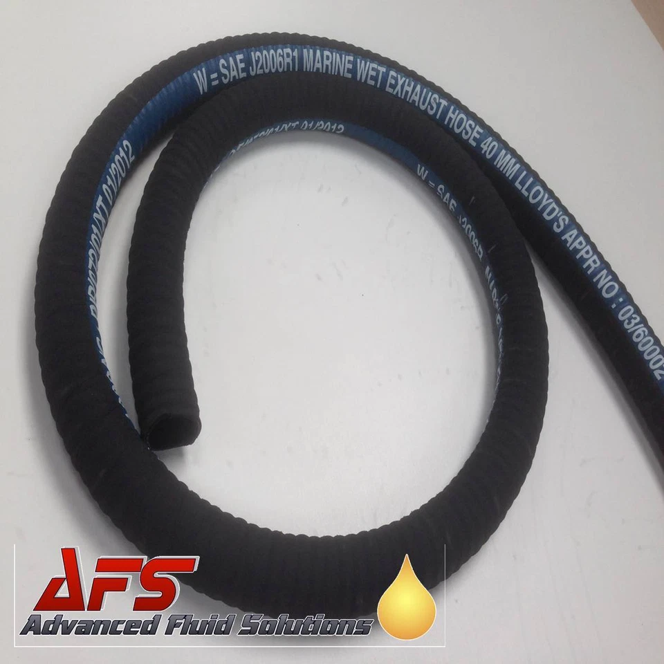 Marine Wet Diesel Exhaust Gas Hose Convoluted EPDM Rubber Corrugated Pipe SAEJ20 - Image 1 of 1