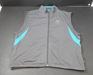 NUEVO CON ETIQUETAS K-Swiss Gris Con Borde Azul Chaqueta Sin Mangas Para Hombre Grande R6 - Imagen 1 de 12
