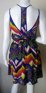 LUSH women dress size small. multicolor chevron print EUC - Picture 1 of 9