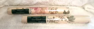 SHAND KYDD Pasted Vinyl Taupe/Pink/Mauve Flowers Shiny Wallpaper Lot/2 NEW! - Picture 1 of 12