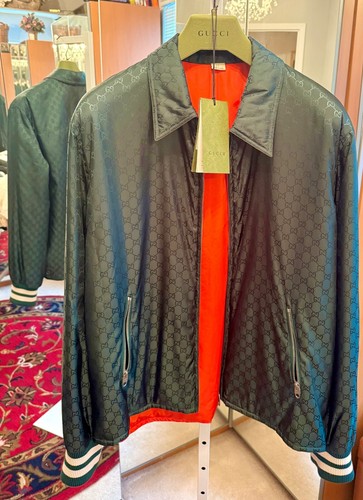 Giacca uomo Gucci in nylon verde taglia 48