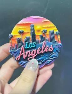 Los Angeles USA Tourist Souvenir 3D Harz Kühlschrank Kühlschrankmagnet Handwerk GESCHENK - Bild 1 von 2
