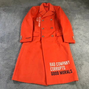 Milano Jacket Mens Small Peacoat Black Trench Coat Christian Trench Spell Orange - Picture 1 of 12