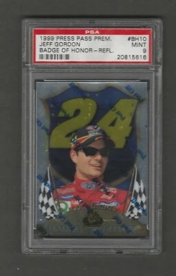1999 Press Pass Premium Badge Of Honor #BH10 Jeff Gordon PSA 9 MINT - Image 1 of 2