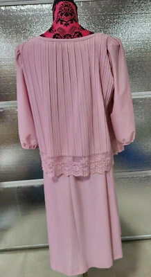 Vestido rosa Good Times para mujer - Vintage - Talla 14 - Hermoso encaje y lazo  Foto 1 de 4