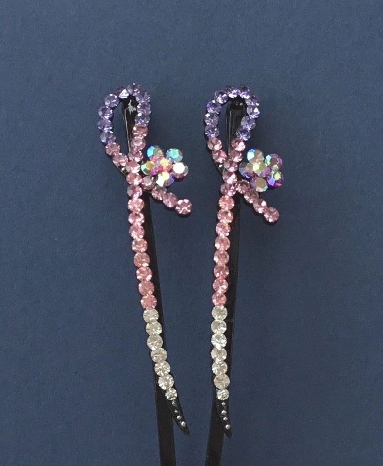 Un par de horquillas de cristal - Multi-tonos Foto 1 de 1