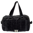 Givenchy Black Leather And Signature Canvas Duffel Bag