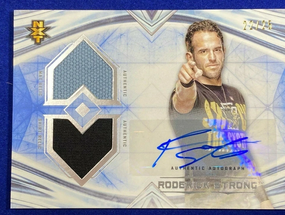2020 Topps WWE Undisputed RODRICK STRONG  Autograph DUAL MAT SHIRT RELIC 22/25  - Image 1 of 1