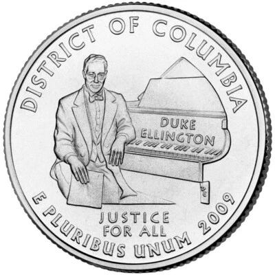 2009 P - District Of Columbia DC - State Quarter Uncirculated from US Mint roll - Image 1 of 2