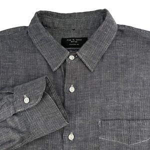 rag & bone Medium Classic Fit Gray Shirt Made in USA
