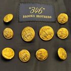 346 Brooks Brothers Set of 10 Golden Fleece Replacement Buttons Gold Tone Metal