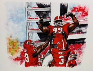 Georgia Bulldogs Football 2021  "Big JD 99 Flex" Jordan Davis Artwork 12x18in. - Picture 1 of 1