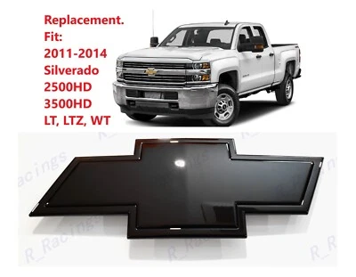 Front Bowtie Emblem Gloss Black Fit 2011-2014 Silverado 2500HD 3500HD22829420 - Image 1 of 4