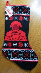 NUEVO CON ETIQUETAS DISNEY STAR WARS Negro y Rojo Nórdico ACRÍLICO SUÉTER TEJIDO NAVIDAD MEDIAS - Imagen 1 de 2