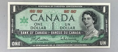 1867 1967 Centennial Of Canadian Confederation $1 One Dollar Bill FOLDED IN HALF - Image 1 of 4