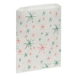 Green and Red Starburst Paper Bags Gift Party Sweet Shop Candies [All Sizes] - Picture 1 of 1