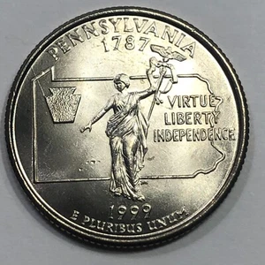 1999 P&D - Pennsylvania Statehood Quarter Dollar Coin Set - Picture 1 of 3
