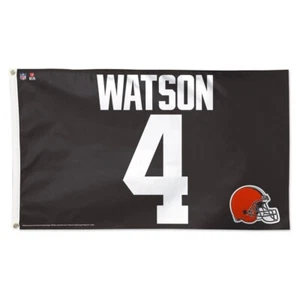 DESHAUN WATSON #4 CLEVELAND BROWNS 3'X5' DELUXE FLAG NEW WINCRAFT 🐶 - Picture 1 of 1