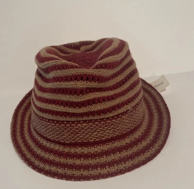 Twiggy London Slouchy Fedora Rayas Óxido y Bronceado Ajustable Se Adapta a Todo Poliéster Foto 1 de 4