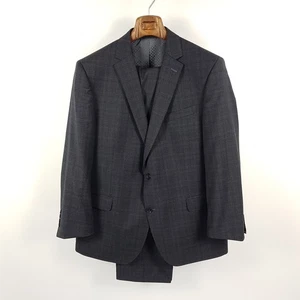 Traje Carl Gross hombre talla 26 gris cuadros super 110 lana corte moderno chaqueta pantalones - Imagen 1 de 14