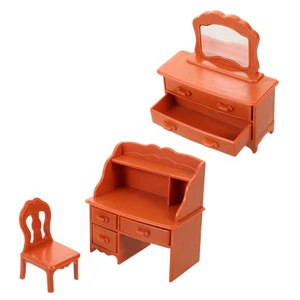  Puppenhaus Waschtisch mit Spiegel Mini Kommode Tisch Schlafzimmer Möbel Zubehör - Bild 1 von 12