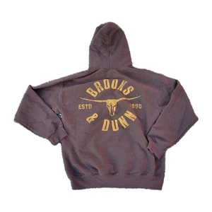 Sudadera con Capucha Brooks & Dunn Marrón Talla M Longhorn Gráfico Calavera Pullover Sudadera  - Imagen 1 de 5