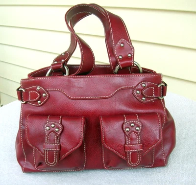A.N.A.  RED  Faux Leather Handbag. Double Handles,  New without Tags - Image 1 of 4