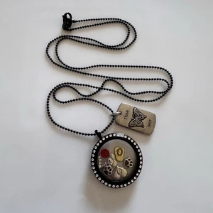 Origami gufo medaglione nero con ciondolo charms collana 30" - Foto 1 di 8