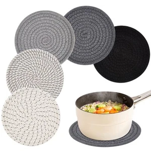 Trivets for Hot Dishes 5 PCS Minimalist Cotton Pot Holders Kitchen Table Counter - Picture 1 of 7