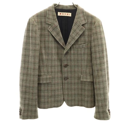 Chaqueta a medida MARNI Made in Italy mezcla de lana patrón a cuadros 44 gris para hombre Foto 1 de 4