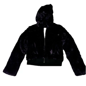 Womens $100 Retail AEROPOSTALE Furry Faux-Fur Zip-Front Purple Jacket size L NWT - Picture 1 of 6