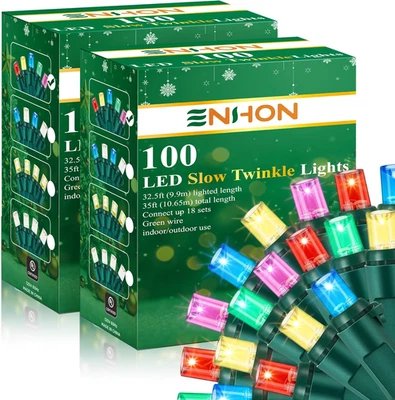 Slow Twinkling Christmas Light, 100 Lights 35 Ft Twinkle Pulsing Christmas, 5Mm - Image 1 of 4