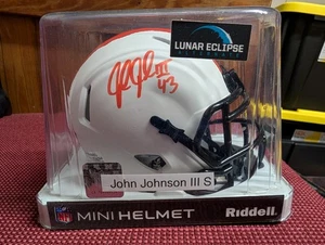 Cleveland Browns handsigniert Speed signed Mini Helm Coa BAS John Johnson - Bild 1 von 2