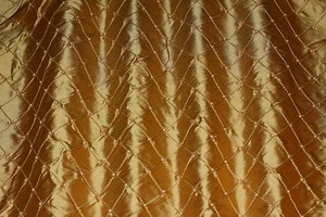Shantung diamante miel Dupioni con cuentas 100 % tela de seda, 51" W (EB-805J) - Imagen 1 de 2