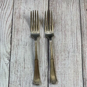 1881 ROGERS  (1915) GRECIAN SET of 2 FORKS 7" Silver Plate A1 - Picture 1 of 3