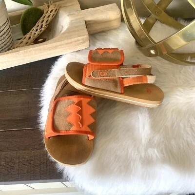 Sandalias UGG Zarar Zapatos Naranja Tostado Bebé Niño Pequeño Talla 12 Foto 1 de 4