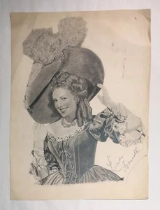 LINDA DARNELL rare signed large 12x16 pencil sketch ACTRESS - Picture 1 of 2