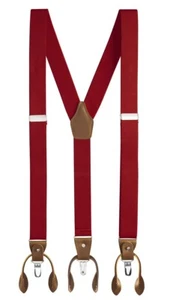 Buyless Fashion Men Adjustable Suspenders 48" 1 1/4" Clips And Buttons Y Back - Picture 1 of 77